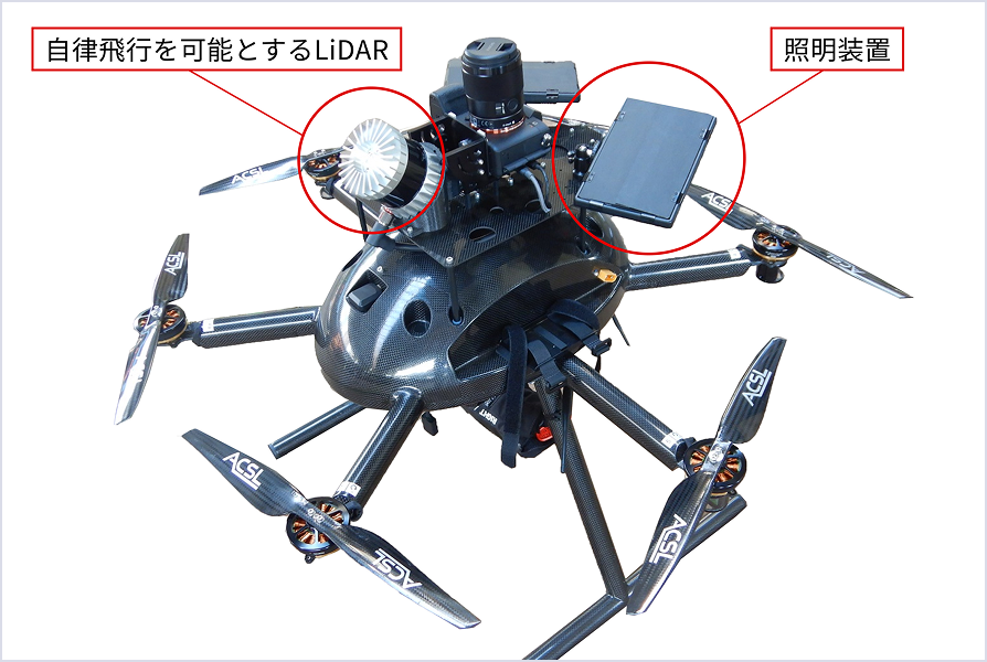 点検用大型ドローンの搭載センサー・装備の紹介